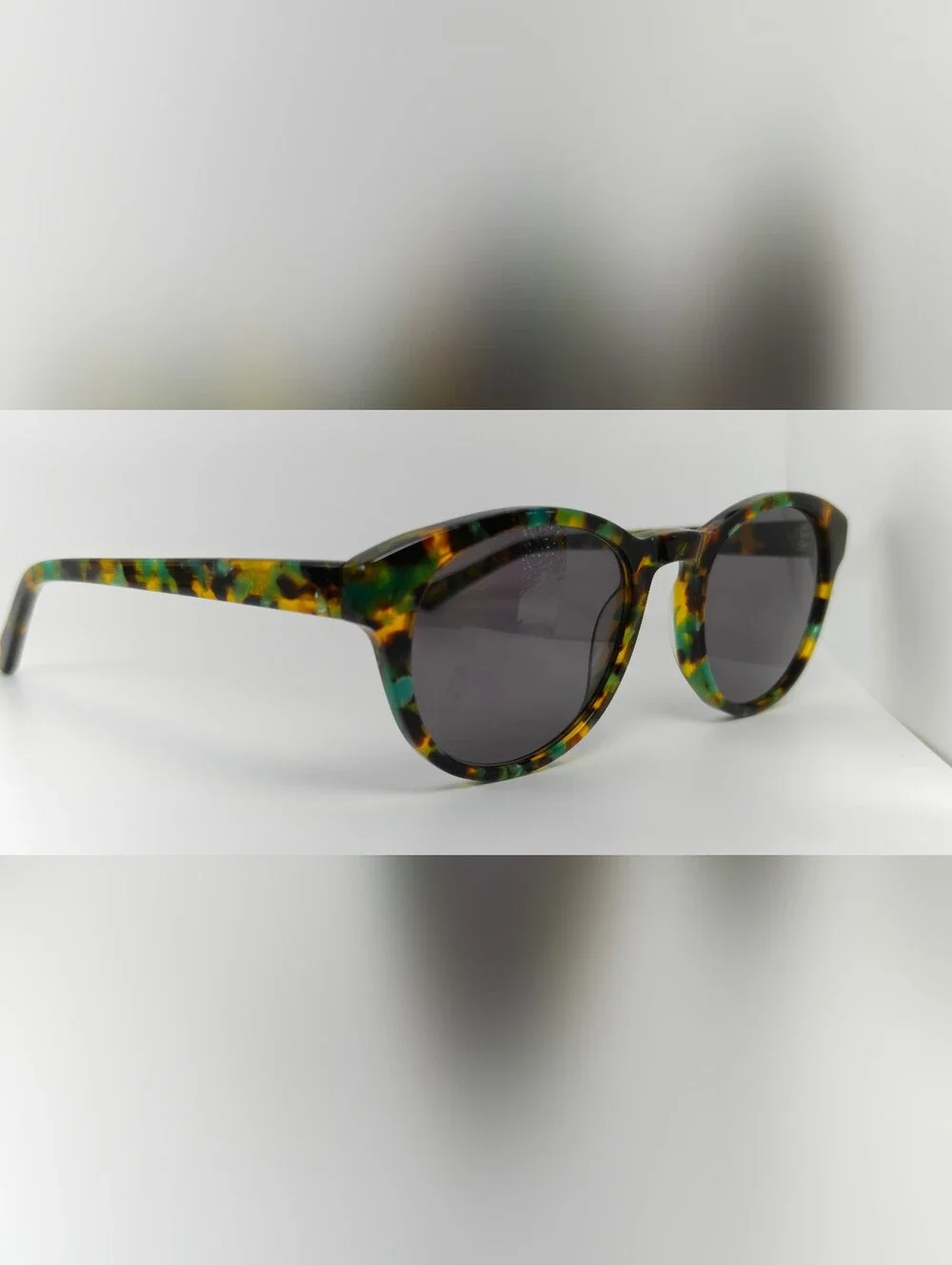 Coppola. Marble Tortoise & Teal Round Frame. Unique Color.